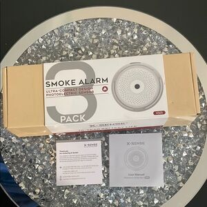 New X-Sense 3 pack smoke alarm ultra compact design photoelectric sensor